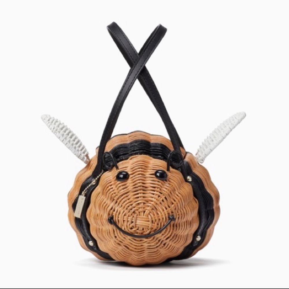 Kate Spade down the rabbit hole wicker bee bag - Picture 2 of 6